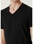 Miles Siyah V Yaka T-Shirt 5