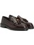Bordo Püsküllü Kadın Deri Loafer 2