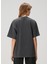 Oversized Antrasit Logo Baskılı T-Shirt 4