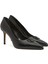 Siyah Kaz Logolu Deri Stiletto 2