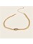 Altın Rengi Choker Kolye Taşlı Göz Charmlı Kolye 2
