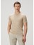 Bej Keten T-Shirt 1