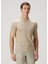 Bej Keten T-Shirt 3