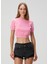 Pembe Logolu Crop T-Shirt 1