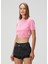 Pembe Logolu Crop T-Shirt 3