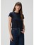 Adine Lacivert Organik Pamuk T-Shirt 1