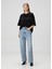 Blake Frayed Mavi Wide Leg Jean Pantolon 1
