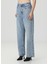 Blake Frayed Mavi Wide Leg Jean Pantolon 2