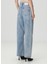 Blake Frayed Mavi Wide Leg Jean Pantolon 4