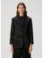 Sae Relaxed Fit Siyah Saten Blazer 3