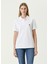 Beyaz Polo Yaka Logolu T-Shirt 1