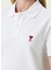 Beyaz Polo Yaka Logolu T-Shirt 4