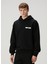 Gros Grain Siyah Kapüşonlu Sweatshirt 3