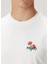 Kırık Beyaz Çiçek Baskılı T-Shirt 5