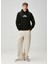 Siyah Kapüşonlu Logo Nakışlı Sweatshirt 2