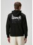 Siyah Kapüşonlu Logo Nakışlı Sweatshirt 4