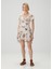 Darma Ekru Çiçekli Mini Elbise 1