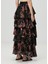 Cavarly Siyah Çiçekli Maksi Etek 4