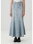 Alma Açık Mavi Maksi Denim Etek 2