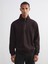 Yeni Sezon Fermuarlı Dik Yaka Erkek Kalın Sweatshirt 1