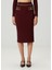 Bordo Midi Yün Kalem Etek 2