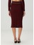 Bordo Midi Yün Kalem Etek 4