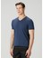 Miles Koyu Mavi V Yaka T-Shirt 3
