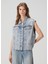 Laura Açık Mavi Logo Işlemeli Denim Yelek 1