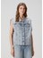 Laura Açık Mavi Logo Işlemeli Denim Yelek 3