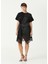 Lana Siyah Dantelli Mini T-Shirt Elbise 2