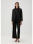 Sae Relaxed Fit Wide Leg Siyah Saten Pantolon 1
