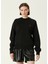 Siyah Logo Nakışlı Sweatshirt 1