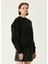 Siyah Logo Nakışlı Sweatshirt 3