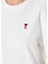 Beyaz Logo Nakışlı T-Shirt 4