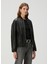 Yara Relaxed Fit Siyah Deri Bomber Ceket 1