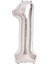 1 Rakam Folyo Balon Gümüş 40 Inç (4887) 1
