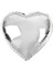 Kalp Şekilli Gümüş Renk Folyo Balon 45 cm 5 Adet (4887) 2
