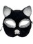 Siyah Renk Gümüş Simli Süet Kaplama Kedi Maskesi 18X14 cm (4887) 1