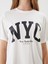 Yeni Sezon Bisiklet Yaka New York City Baskılı Kadın Tişört 3