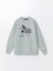 Yeni Sezon Bisiklet Yaka Mickey Mouse Baskılı Oversize Kadın Kalın Sweatshirt 5