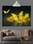 Parlak Sarı Kelebekler ve Çiçekler Dekoratif Kanvas - Mdf Ahşap Tablo 2