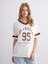 Yeni Sezon V Yaka Los Angeles Baskılı Oversize Kadın Tişört 1