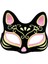 Siyah Renk Süet Kaplama Üzeri Pembe Sarı Simli Kedi Maskesi 17X14 cm (4887) 1