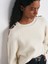 10810 Yün Karışımlı Aksesuar Detaylı Triko Kazak-Ekru 3