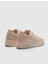 Hakiki Deri Bej Bağcıklı Kadın Spor Ayakkabı 3