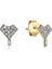 Heart Full Of Diamonds Mini Pırlanta Taşlı 14 Ayar Altın Tek Kadın Küpe 4