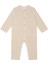 Krem Balıksırtı Triko Uzun Kollu Unisex Bebek Tulum 1