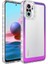 Xiaomi Redmi Note 10 Kılıf Simli ve Renk Geçiş Tasarımlı Lens Korumalı N7TH Park Kapak-Mor-Pembe 1