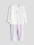 Yeni Sezon Bisiklet Yaka Baskılı Kız Bebek Pijama Takımı 1