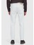 Ekru Düz Slim Fit Denim Pamuk Karışımlı Pantolon 5